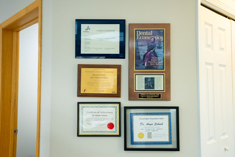 awards on wall