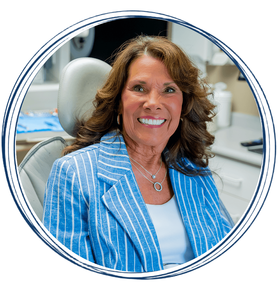 lady in blue blazer new smile reveal