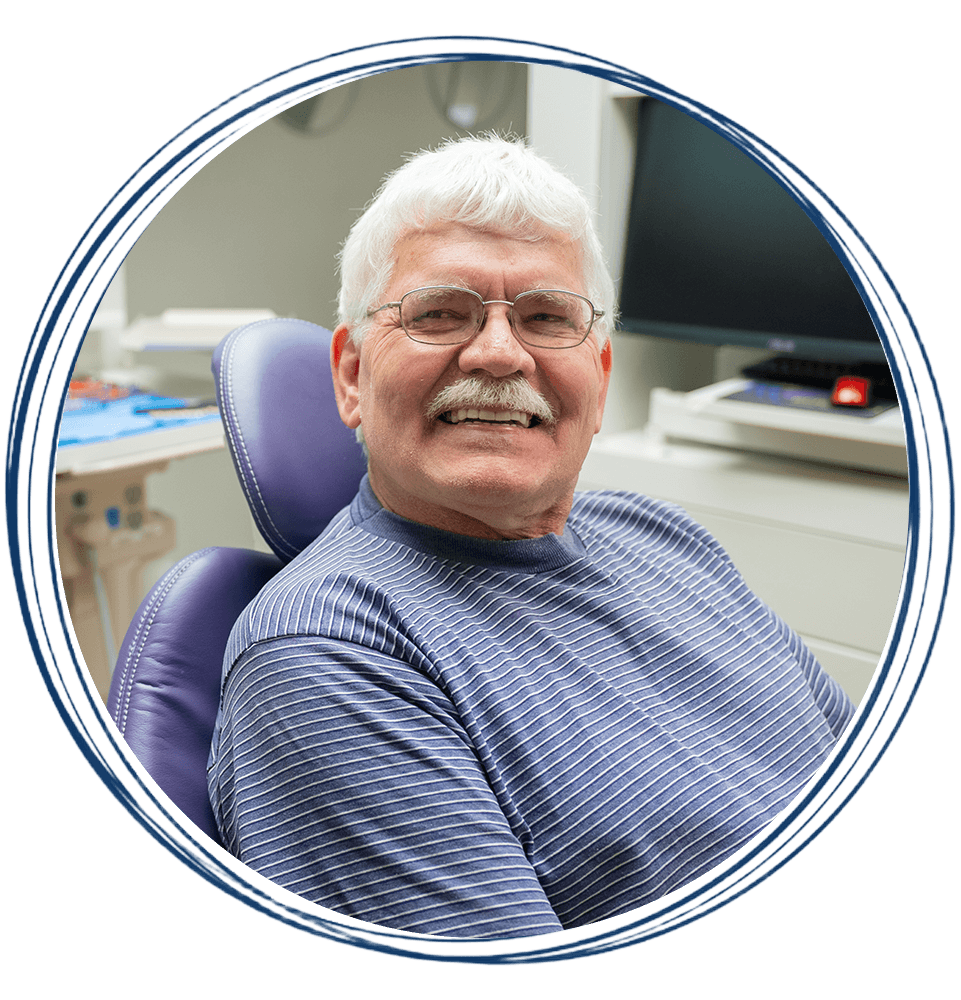 smiling man during dr discussion